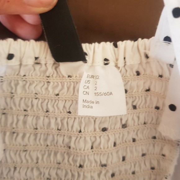 H&M Divided Womens Romper Shorts Polka dots Sz 2 Y2K Baddie Zipper White  Black - Picture 6 of 12